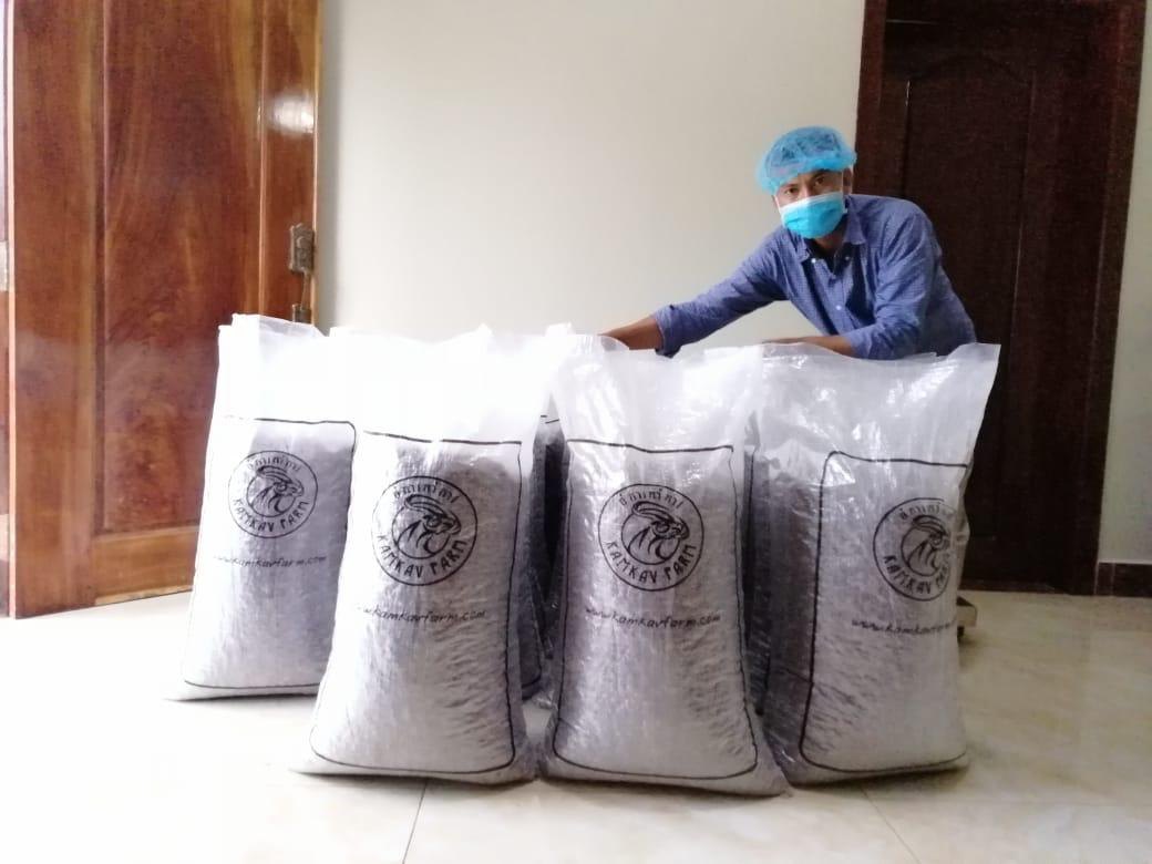 Export packing in labeled 30kg bags